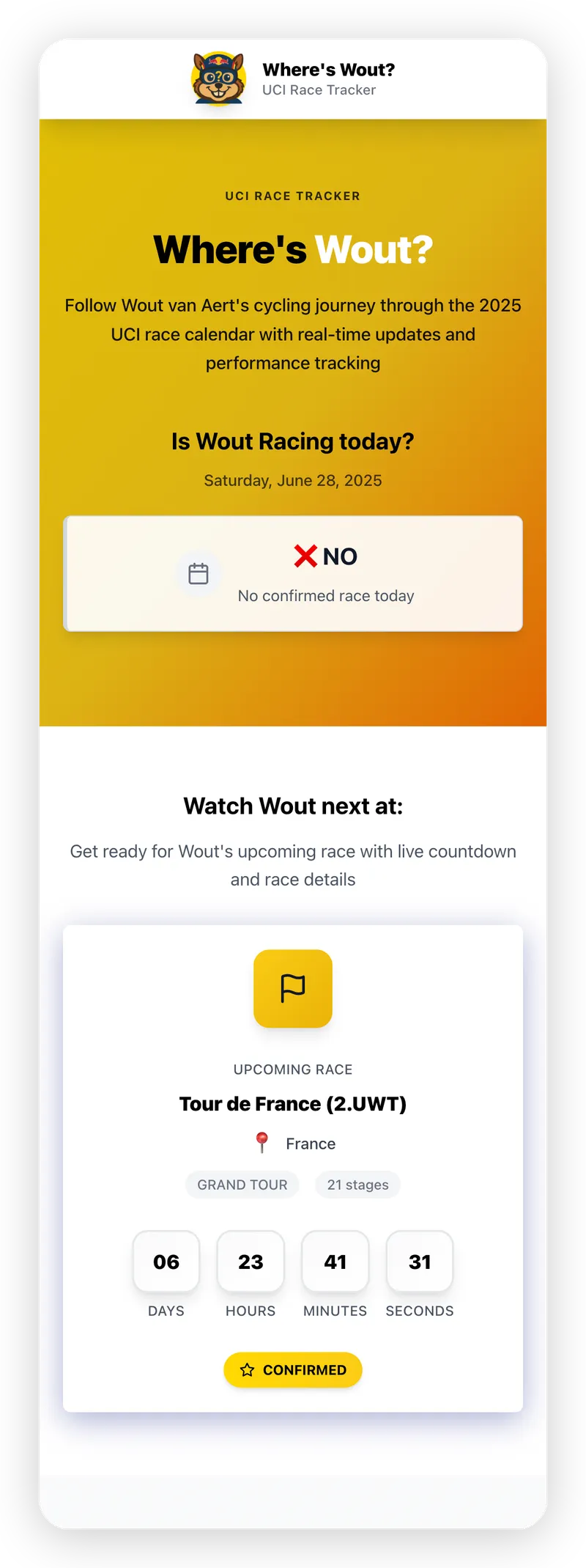 Mobile countdown view